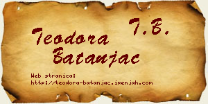Teodora Batanjac vizit kartica